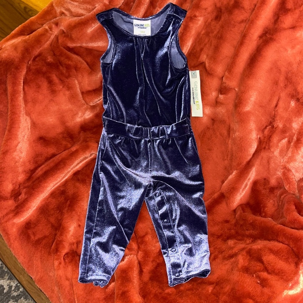 Oshkosh Nightfall Blue Snap Leg Jumpsuit